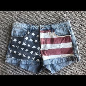 Women’s Forever 21 American Flag Denim Shorts
